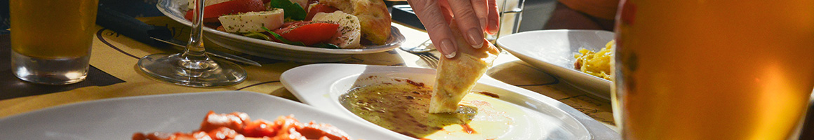 Eating Mediterranean Persian/Iranian at Crimson restaurant in Santa Monica, CA.